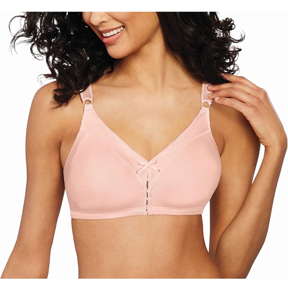 Bali Double Support Wireless Bra, Full-Coverage Wirefree T-Shirt Bra,